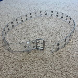 Aeropostale Women’s Clear Floral Grommet Belt, L/XL